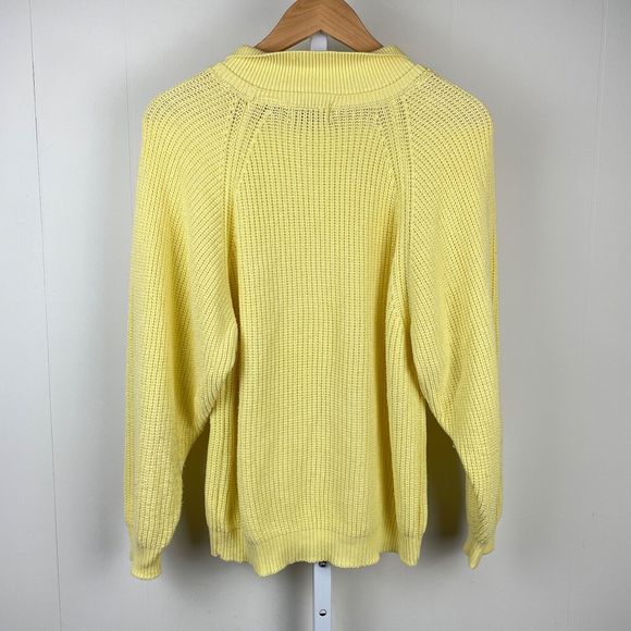 Vintage 80s Brookline Womens Yellow Pullover Sweater Chunky Knit Small - Picture 5 of 7